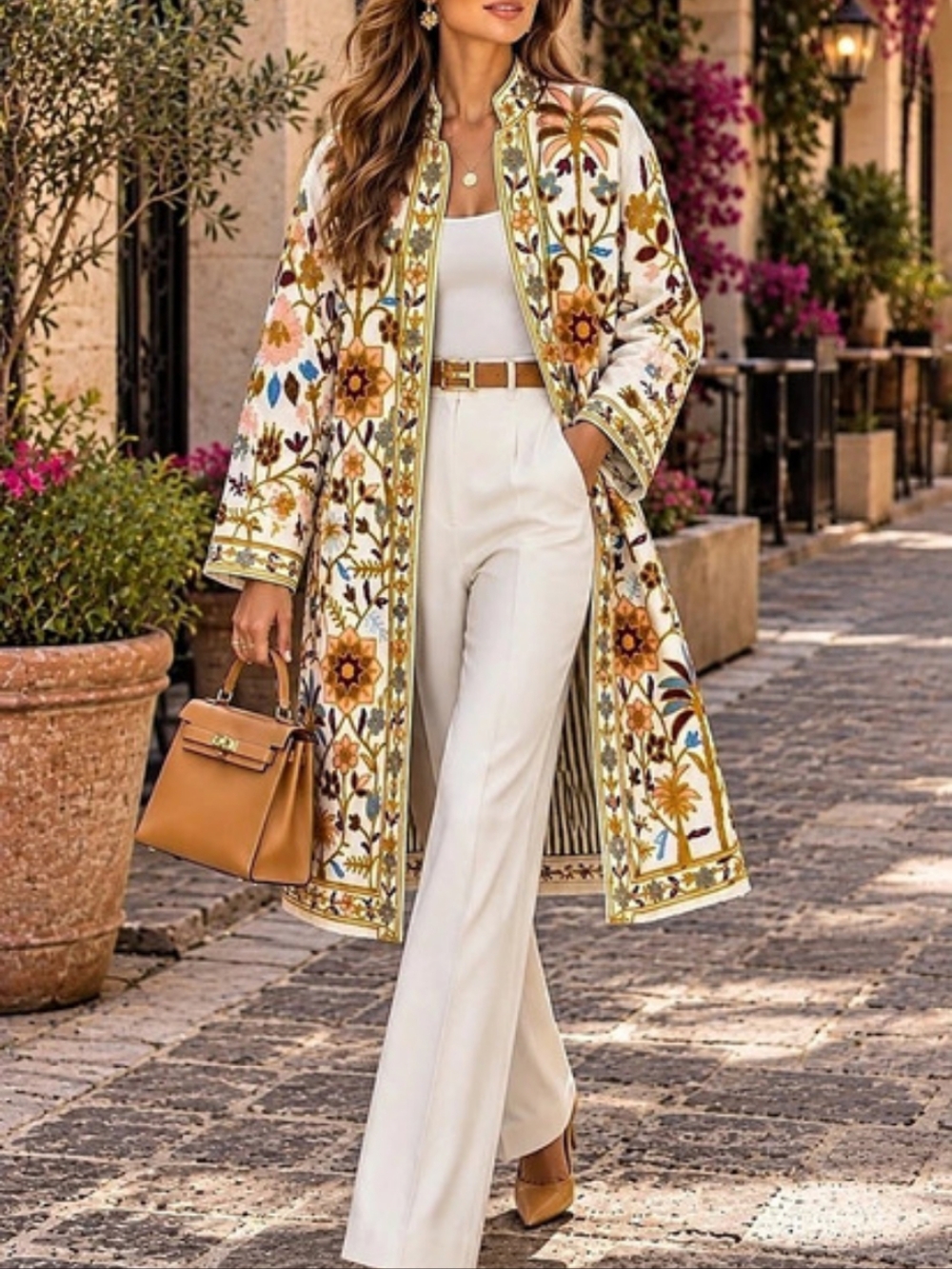 Suzanni Inspired Imported From Italy 100% Cotton Embroidered Bohemian Artizan